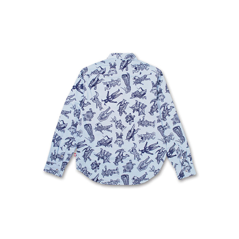 怪獣総柄シャツ_4