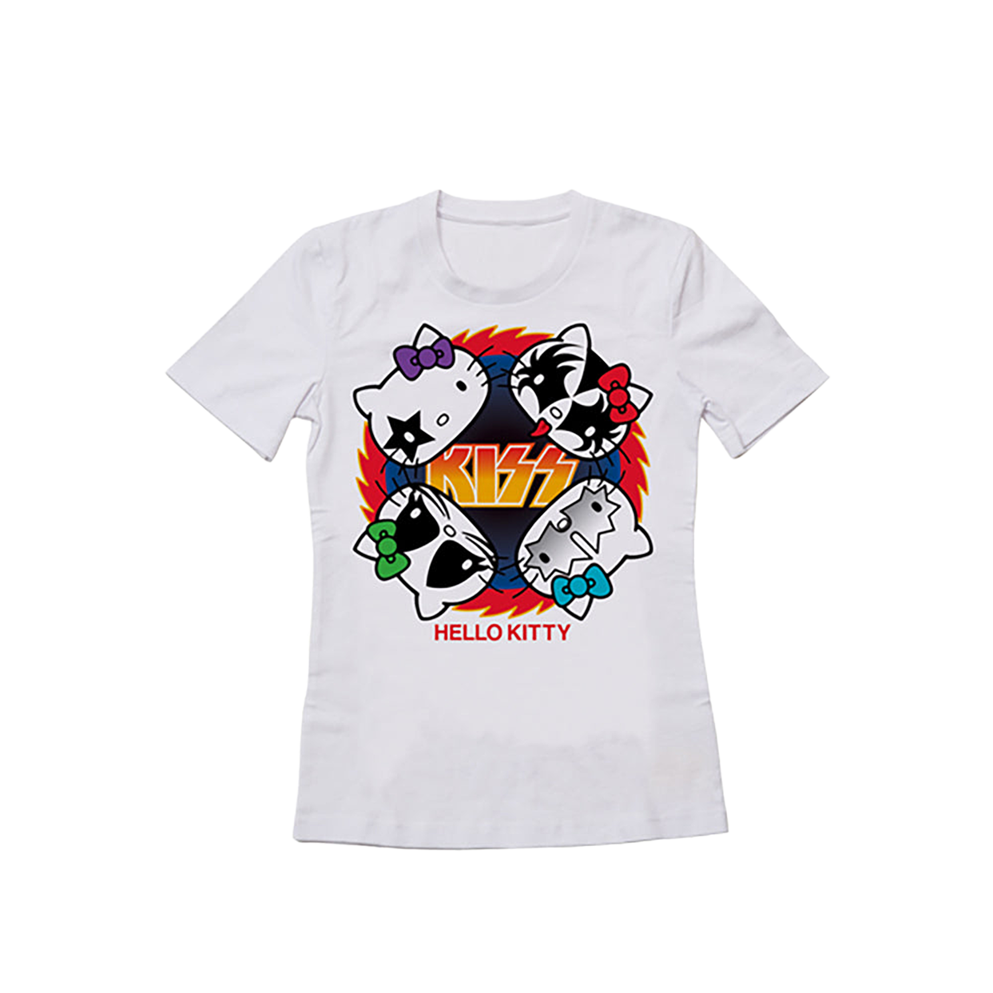 KISS × HELLO KITTYシリーズ Tシャツ ロックファイヤー / スクエア