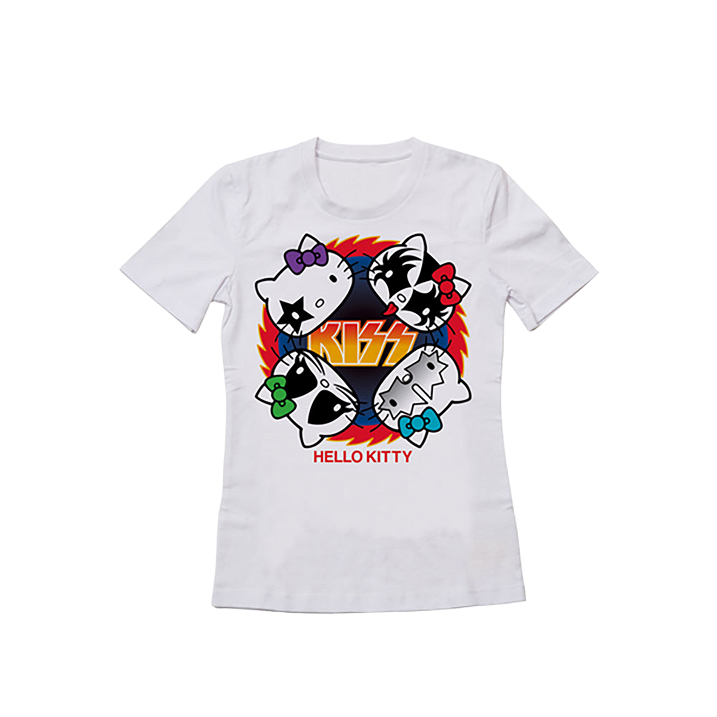KISS × HELLO KITTYシリーズ Tシャツ ロックファイヤー / スクエア
