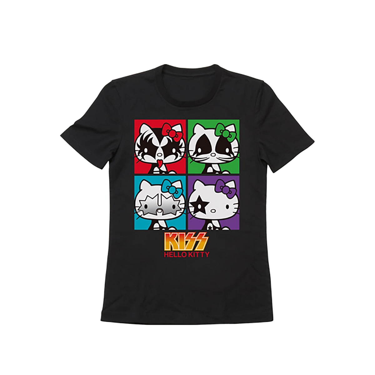 KISS × HELLO KITTYシリーズ Tシャツ ロックファイヤー / スクエア