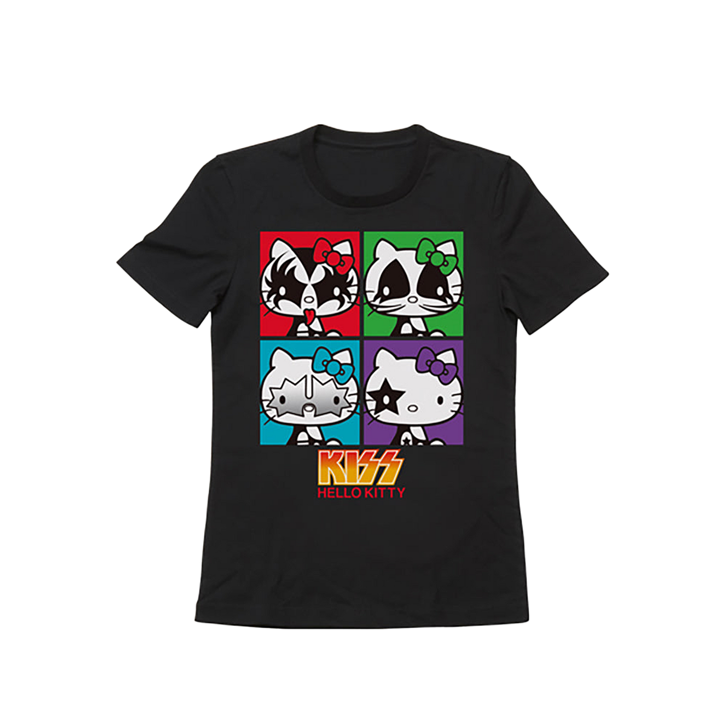 KISS × HELLO KITTYシリーズ Tシャツ ロックファイヤー / スクエア