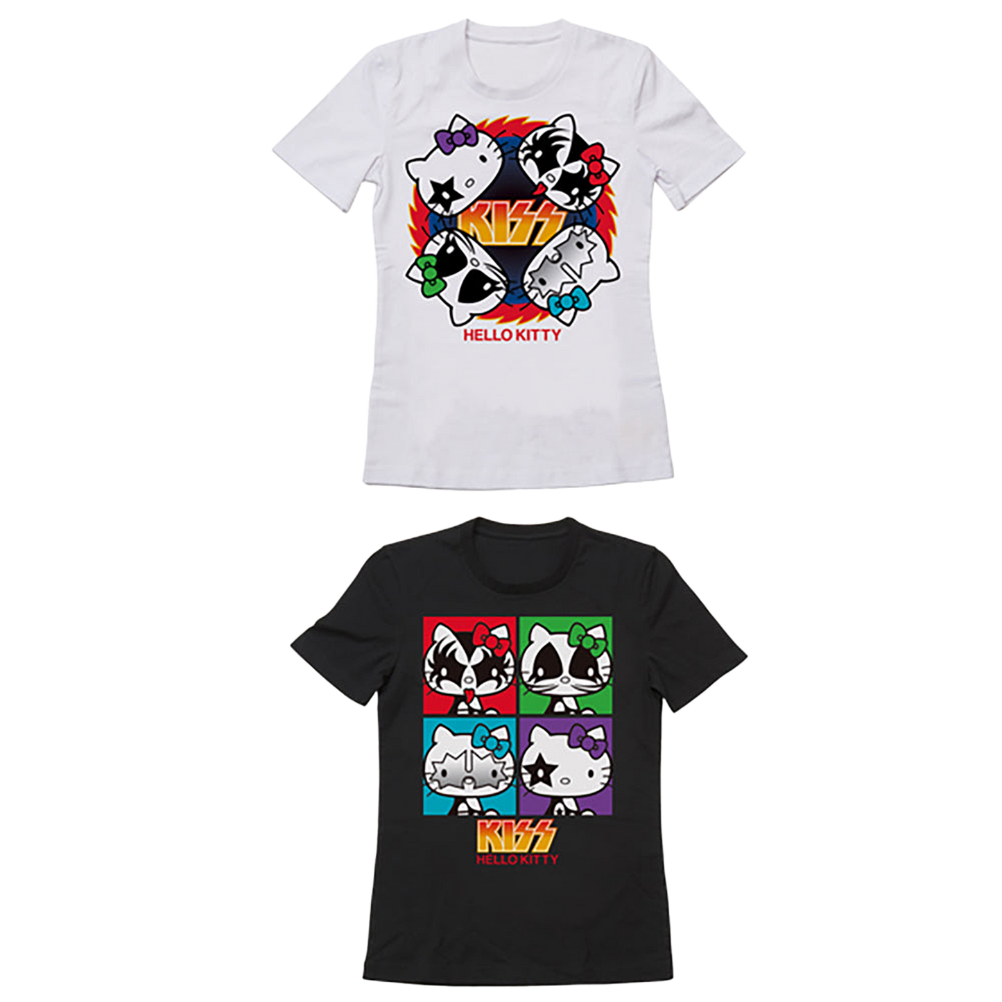 KISS × HELLO KITTYシリーズ Tシャツ ロックファイヤー / スクエア