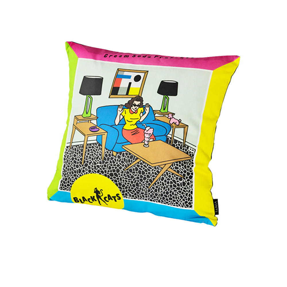 VINYL “BLACK CATS” CUSHION CREAM-SODA PRESENTS_0