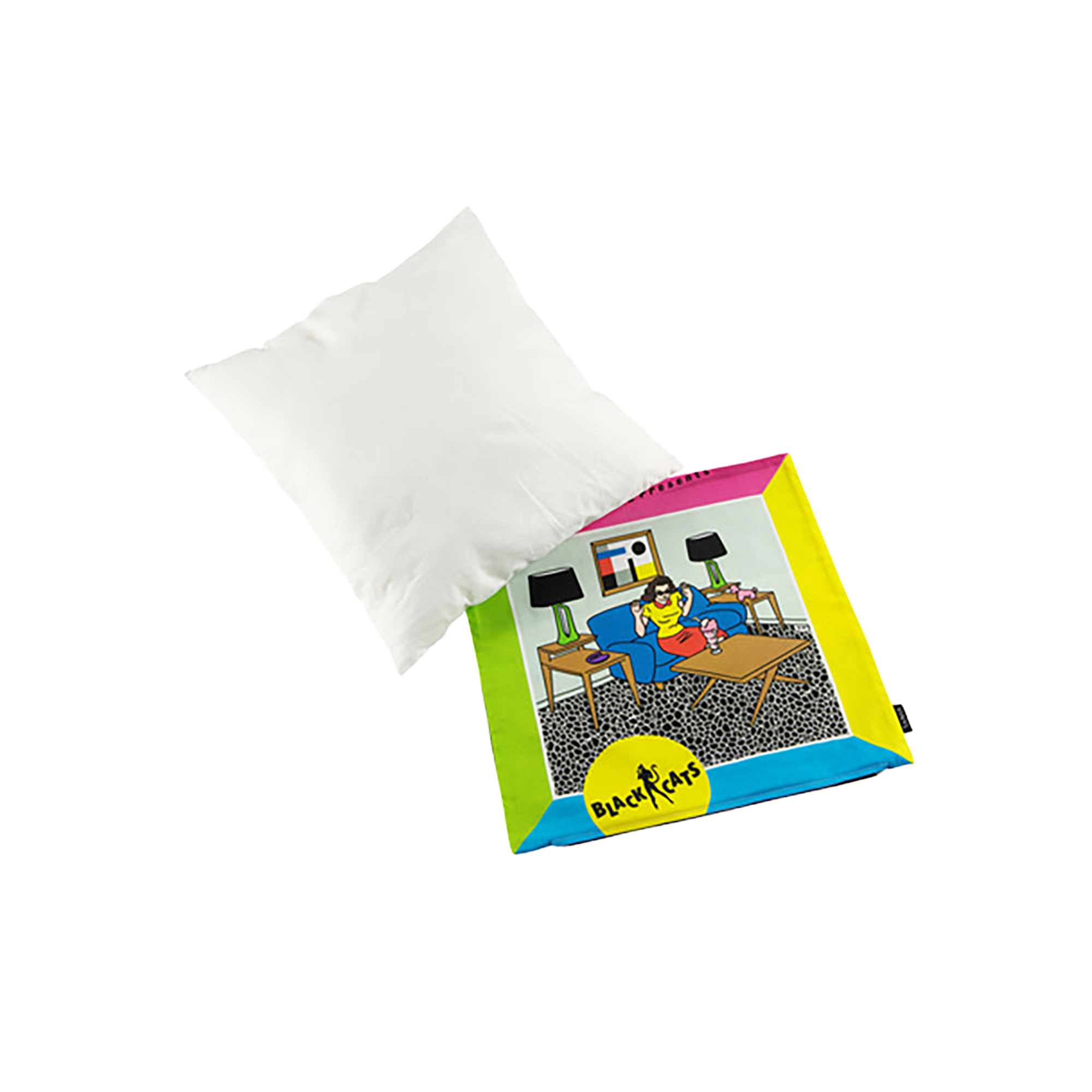 VINYL “BLACK CATS” CUSHION CREAM-SODA PRESENTS