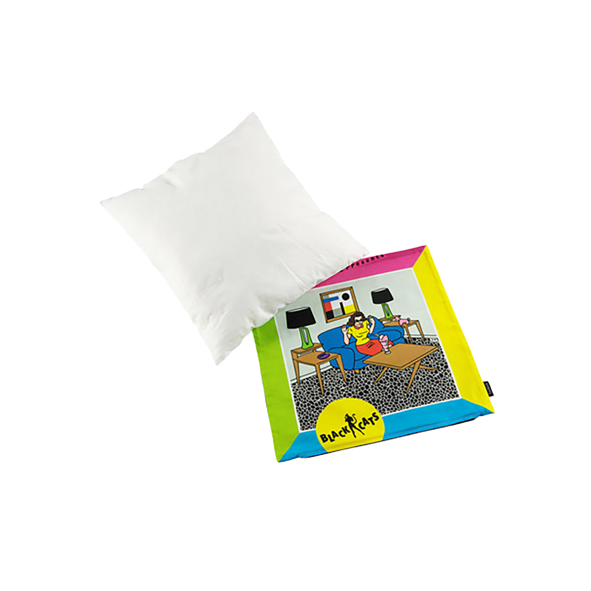VINYL “BLACK CATS” CUSHION CREAM-SODA PRESENTS