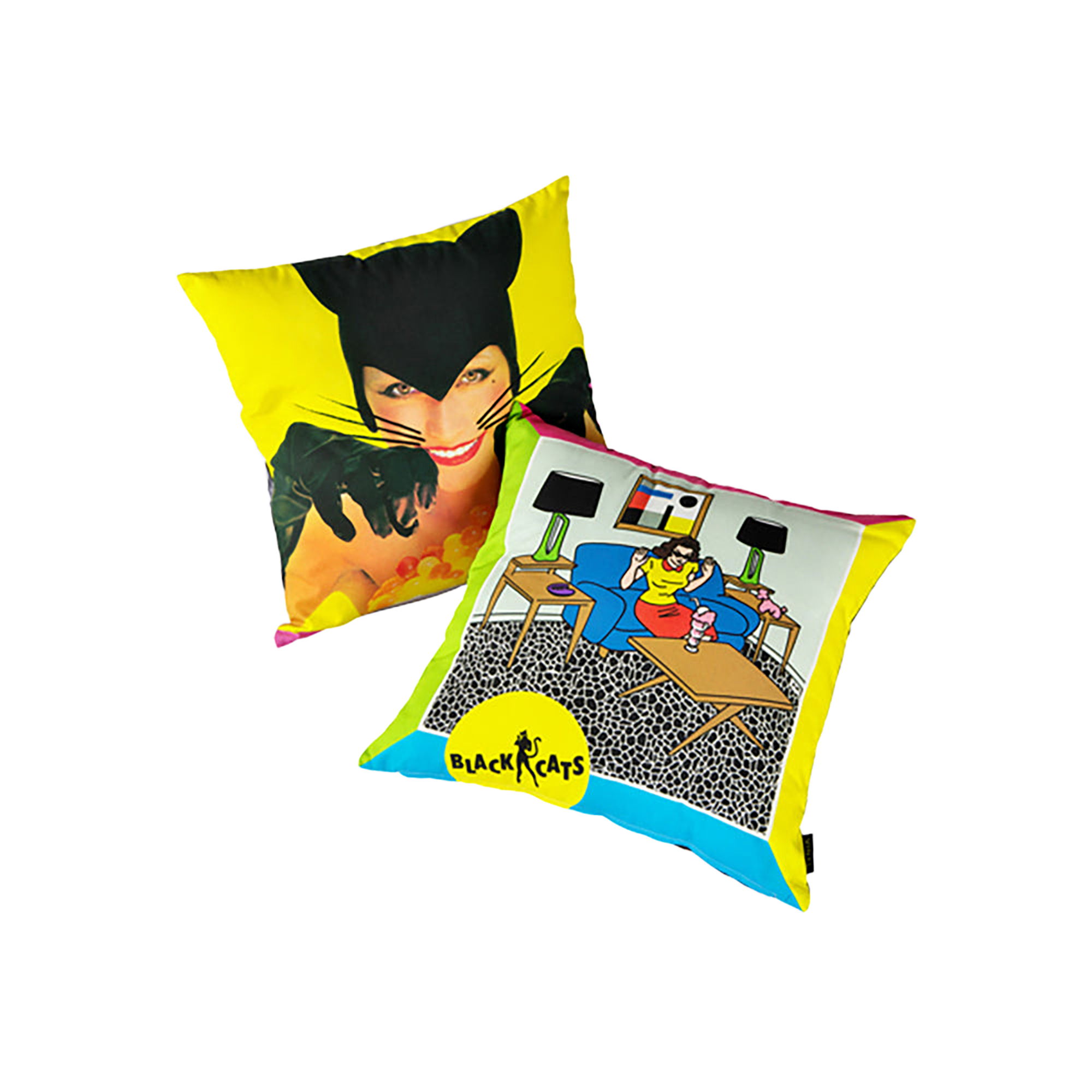 VINYL “BLACK CATS” CUSHION HEAT WAVE