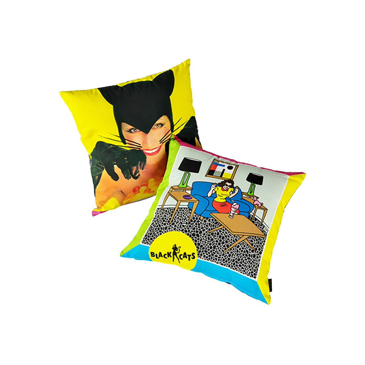 VINYL “BLACK CATS” CUSHION HEAT WAVE