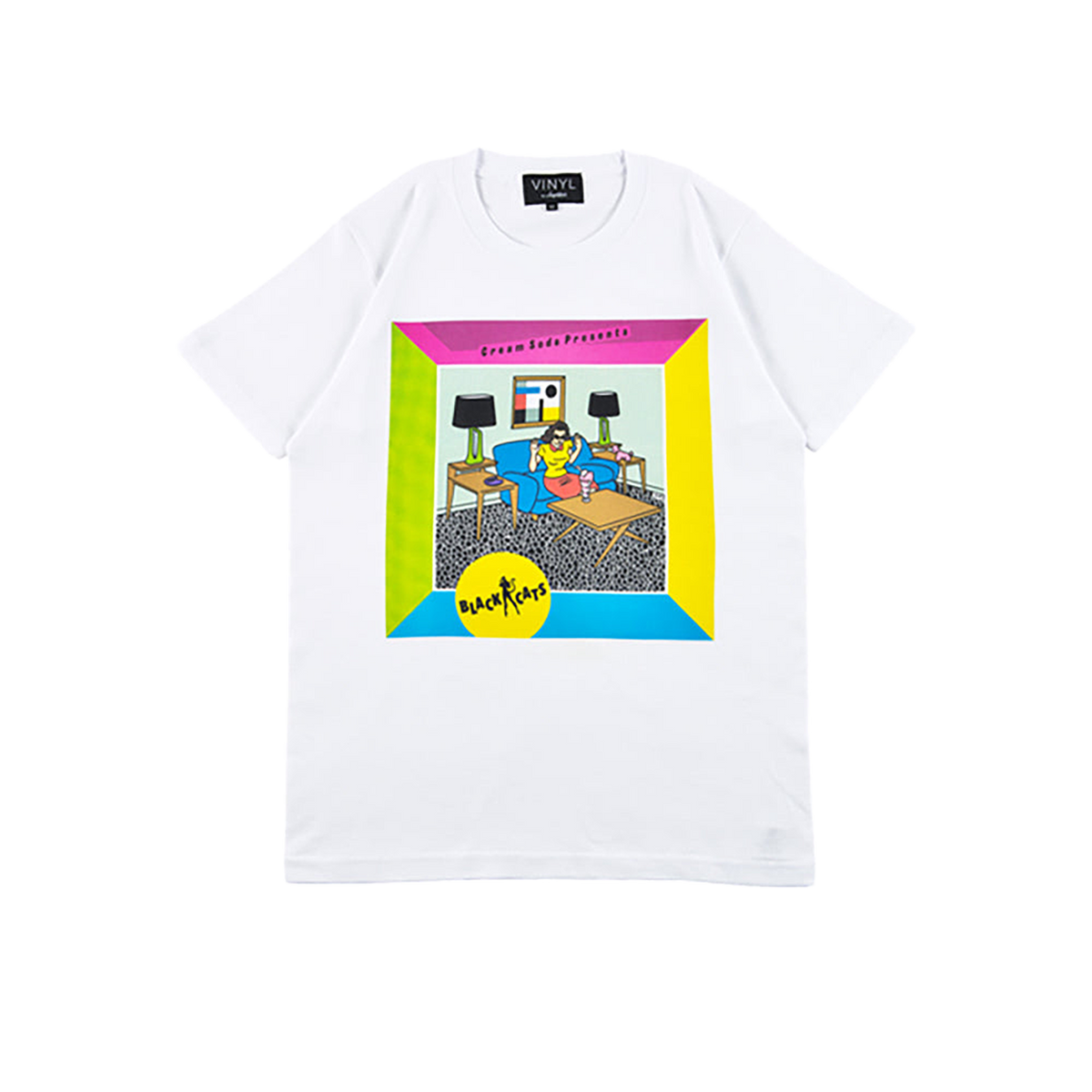 VINYL “BLACK CATS” TEE CREAM-SODA PRESENTS