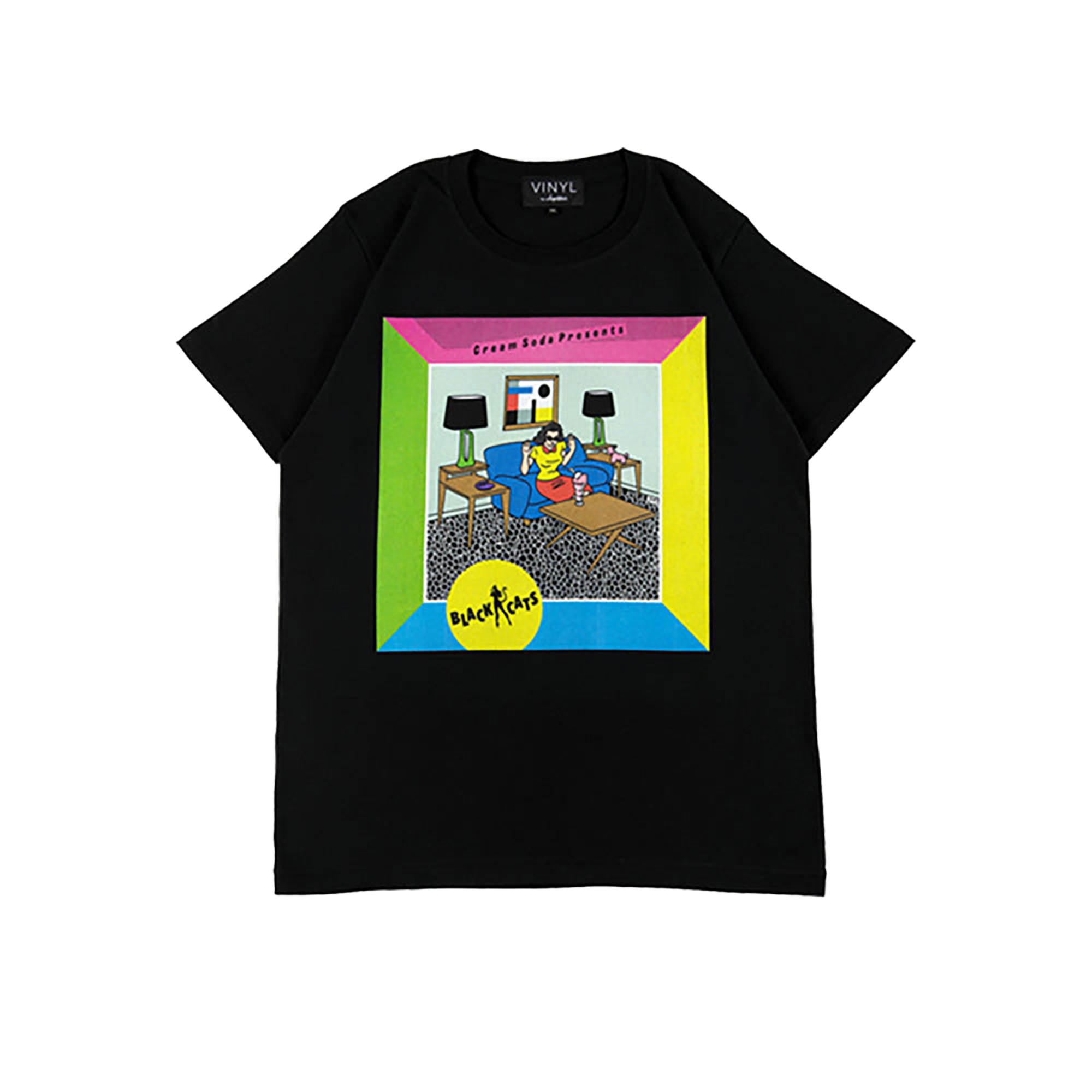 VINYL “BLACK CATS” TEE CREAM-SODA PRESENTS