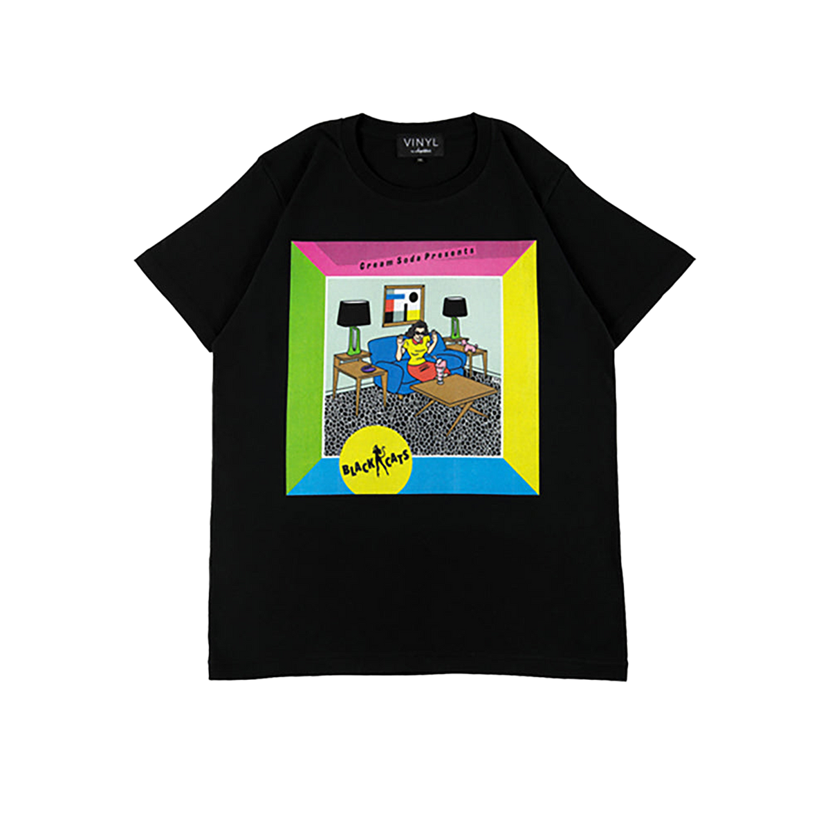 VINYL “BLACK CATS” TEE CREAM-SODA PRESENTS