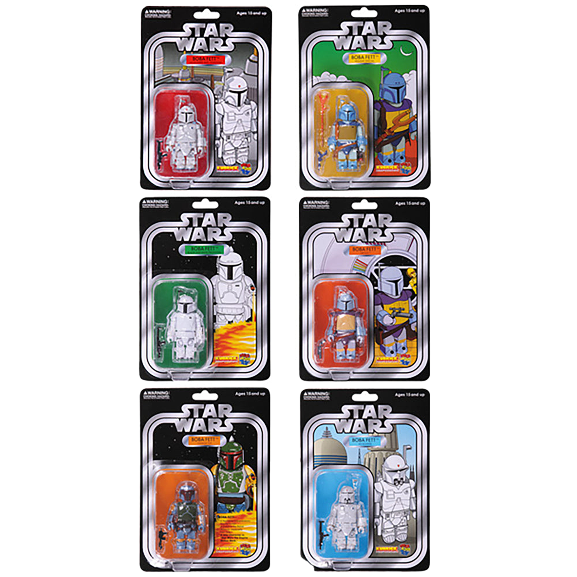 STAR WARS(TM) KUBRICK BOBA FETT(TM) COLLECTION SET OF 6pcs. COLLECTORS EDITION