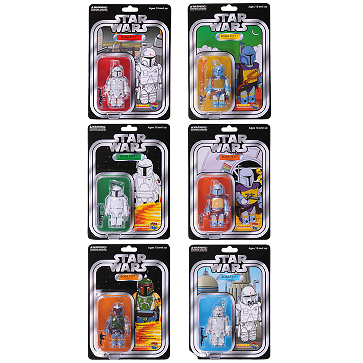 STAR WARS(TM) KUBRICK BOBA FETT(TM) COLLECTION SET OF 6pcs. COLLECTORS EDITION