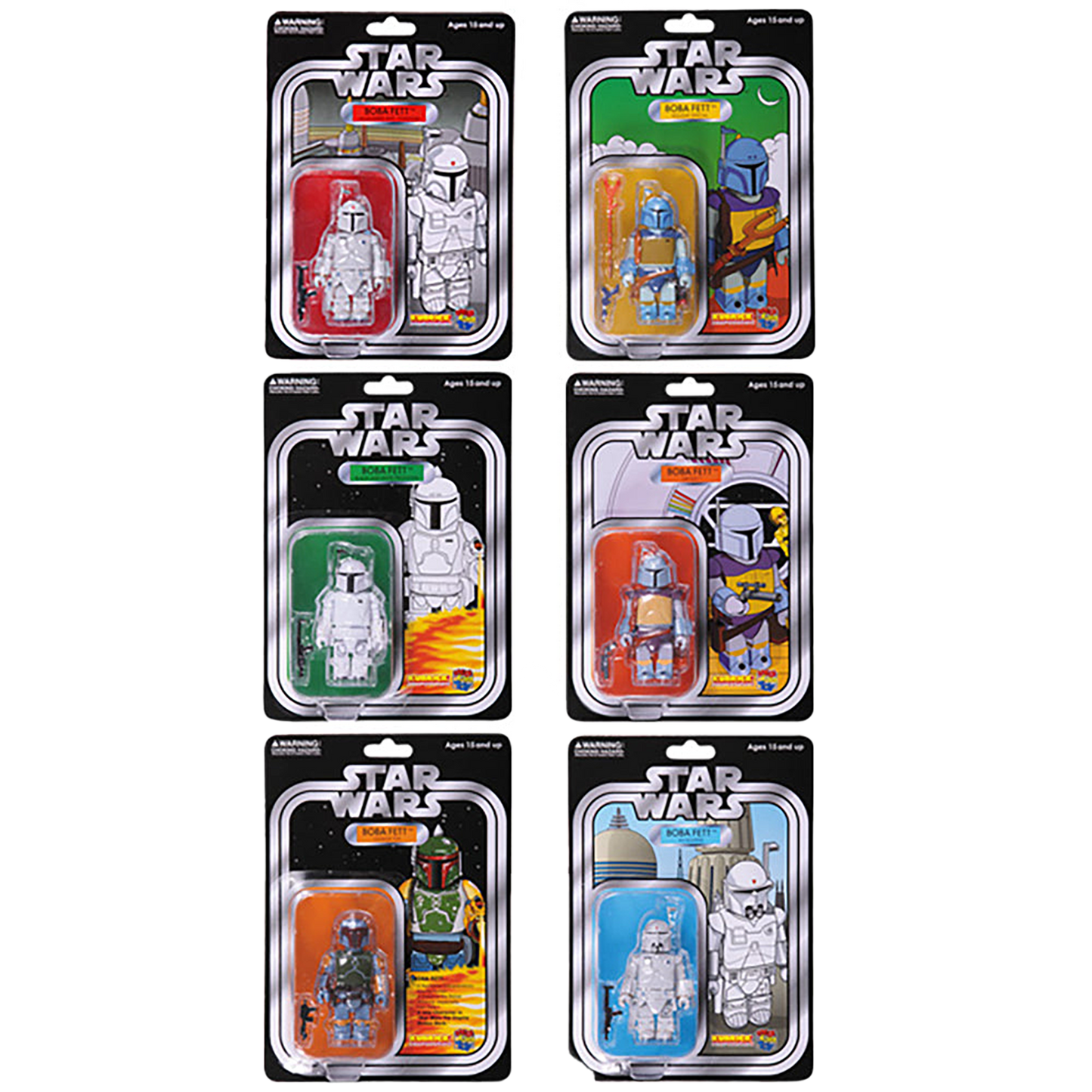 STAR WARS(TM) KUBRICK BOBA FETT(TM) COLLECTION SET OF 6pcs. COLLECTORS EDITION
