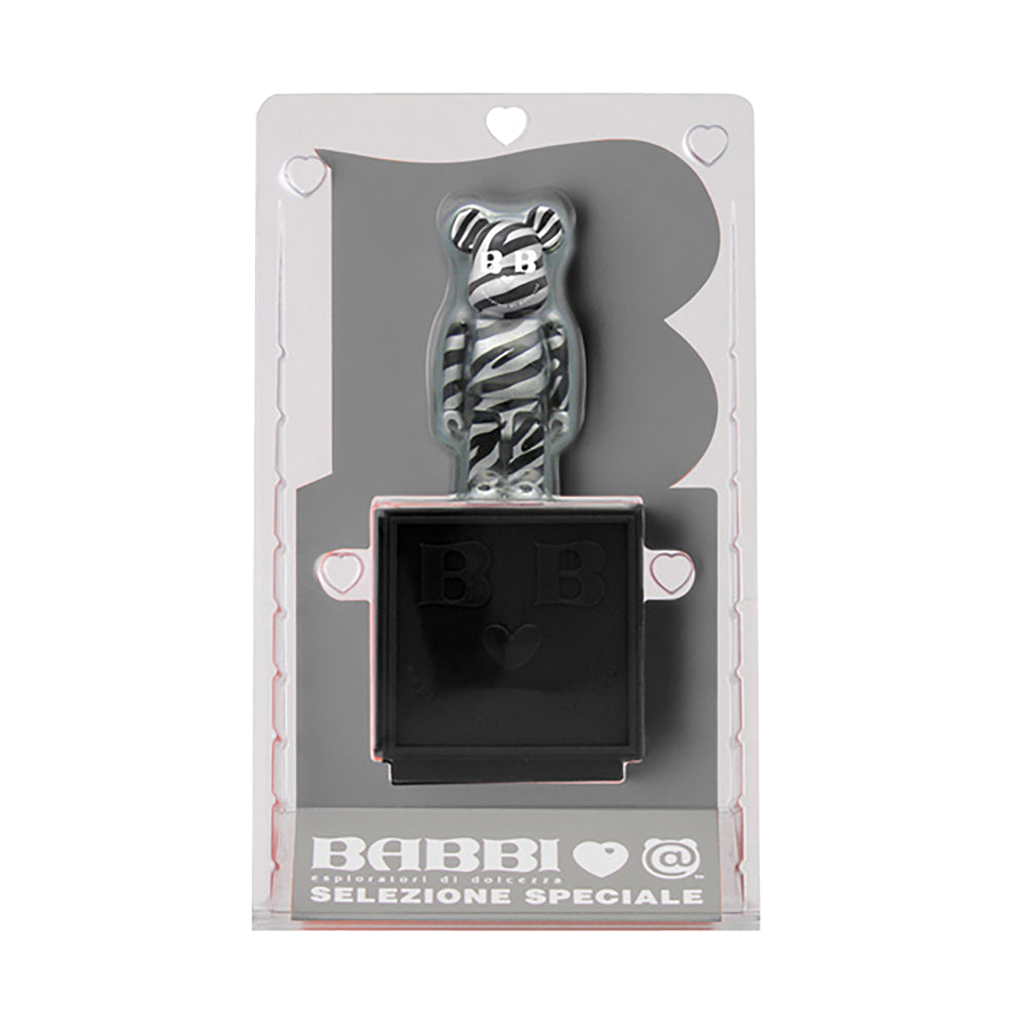 BABBI♥BE@RBRICK ZEBRA ARGENTO/LEOPARD FUCSIA/CUORE ROSSO/CUORE VERDE
