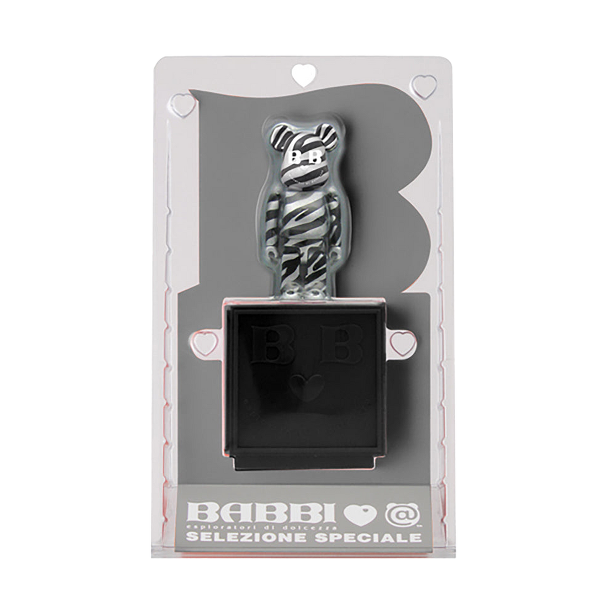 BABBI♥BE@RBRICK ZEBRA ARGENTO/LEOPARD FUCSIA/CUORE ROSSO/CUORE VERDE