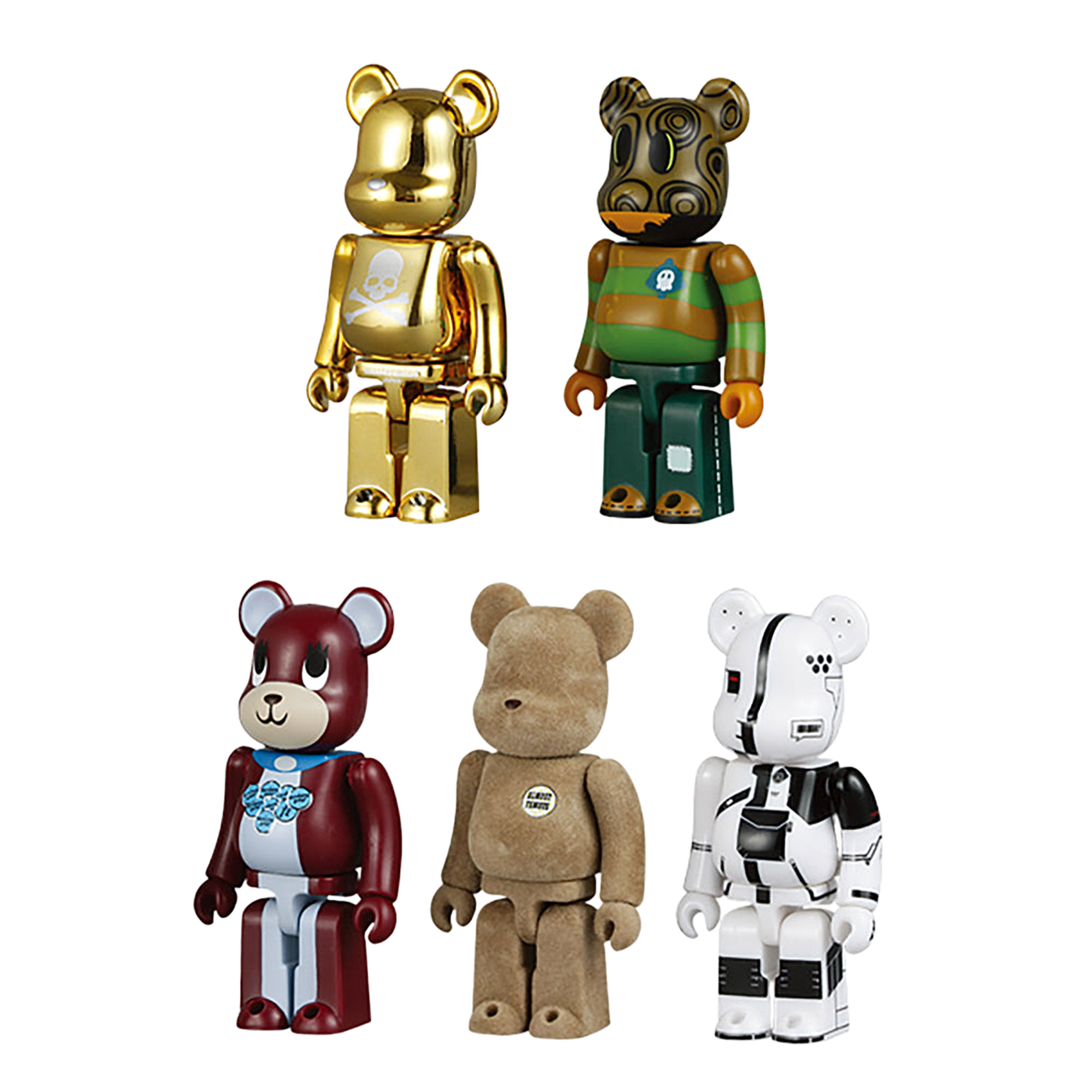 WORLD WIDE TOUR BE@RBRICK 5 PC SET［D］（100% 5体セット）