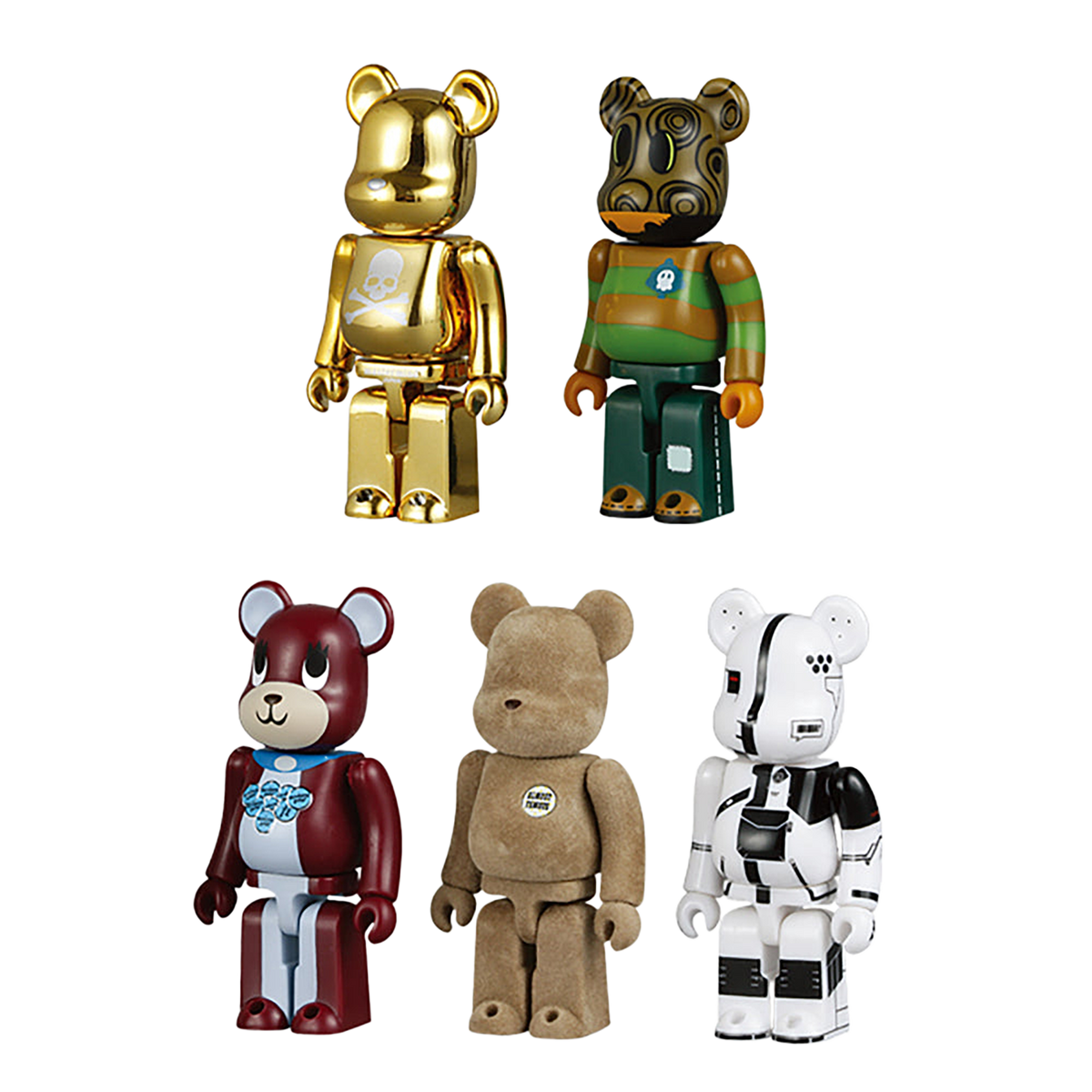 WORLD WIDE TOUR BE@RBRICK 5 PC SET［D］（100% 5体セット）