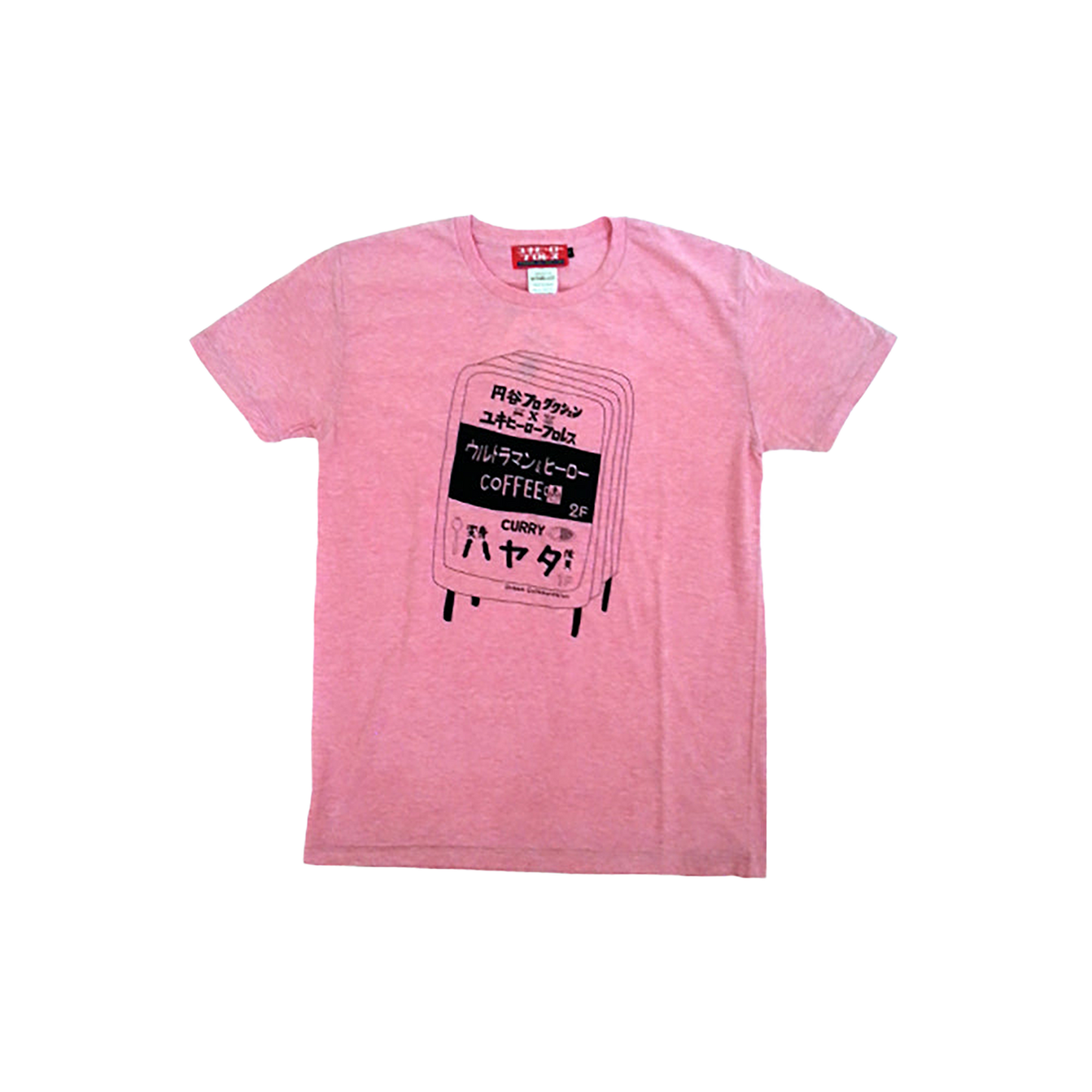 ウルトラマンとユキヒーローの妄想喫茶店Tシャツ（ピンク）