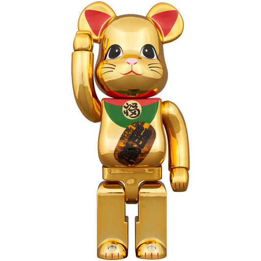 BE@RBRICK Manekineko Good Luck Gold Plated Luminous 400%
