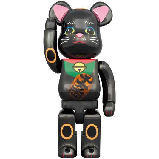 BE@RBRICK Maneki Neko Black Plated Luminous 400％