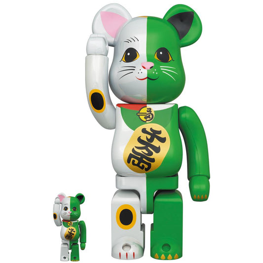 BE@RBRICK Maneki Neko White x Green 100％ & 400％
