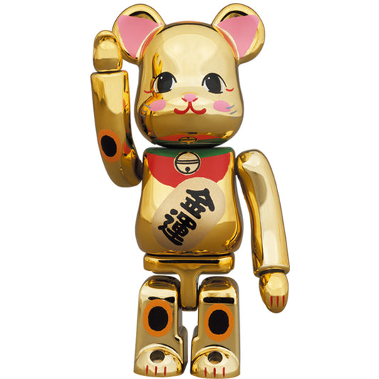 BE@RBRICK Maneki Neko Gold Fortune Gold Plating 2 100%