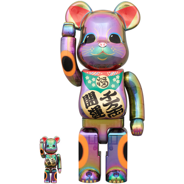 BE@RBRICK 招き猫 開運・千万両 黒透明メッキ 100％ & 400％ | MEDICOM