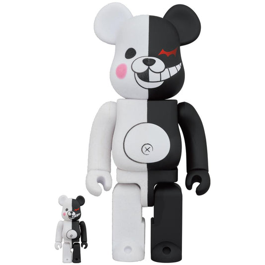 BE@RBRICK Monokuma Rubber Coat & Flocky Ver. 100% & 400%