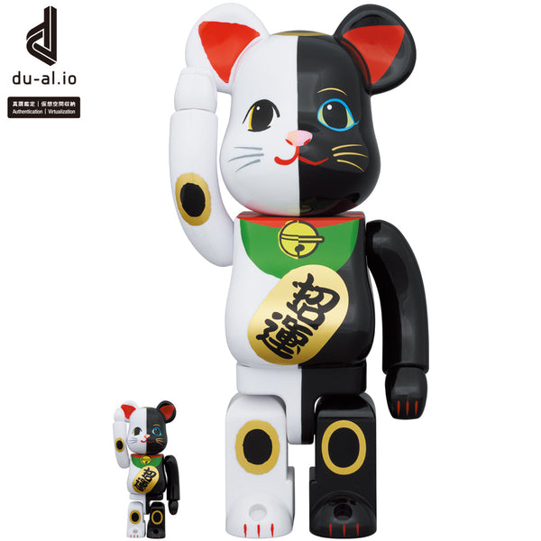 ベアブリック　bearbrick　招き猫　白 ✕ 緑　黒 ✕ 黄 400%セット BE@RBRICK 招き猫 金運 白 × 招福 黒 100％ & 400％ | MEDICOM TOY