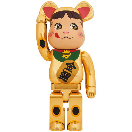 BE@RBRICK Maneki Neko Peko-chan Money Luck Gold Plated 1000％
