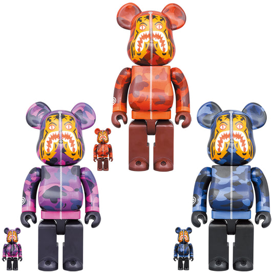 BE@RBRICK BAPE(R) CAMO TIGER 100％ & 400％ ［RED／PURPLE／BLUE］