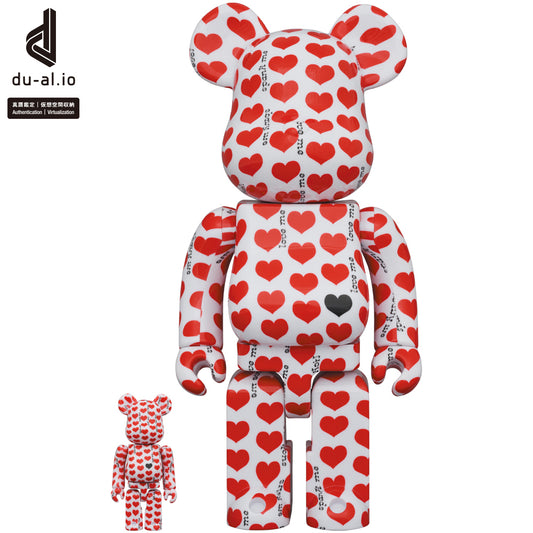BE@RBRICK White Heart 100％ & 400％