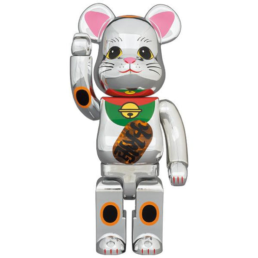  BE@RBRICK Maneki Neko Silver Plated luminous 400%