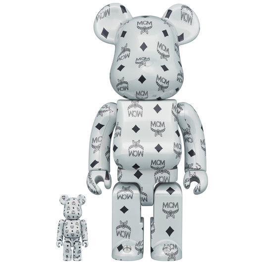 BE@RBRICK MCM WHITE CHROME Ver. 100％ & 400％