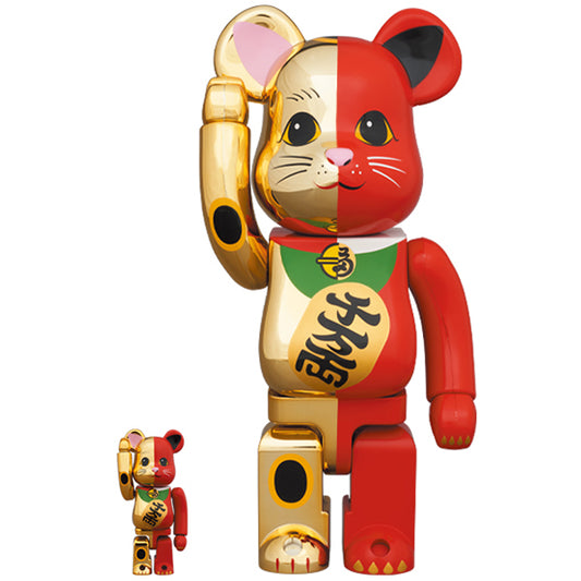BE@RBRICK Manekineko Gold×Red 100％ & 400％