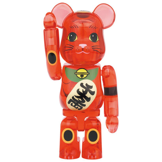 BE@RBRICK Maneki Neko Plum transparent 100％