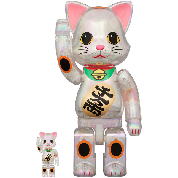 NY@BRICK 招き猫 千万両 透明メッキ 100％ & 400％ | MEDICOM TOY